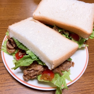 さっぱり酸味が効いた牛肉サンドイッチ(風)